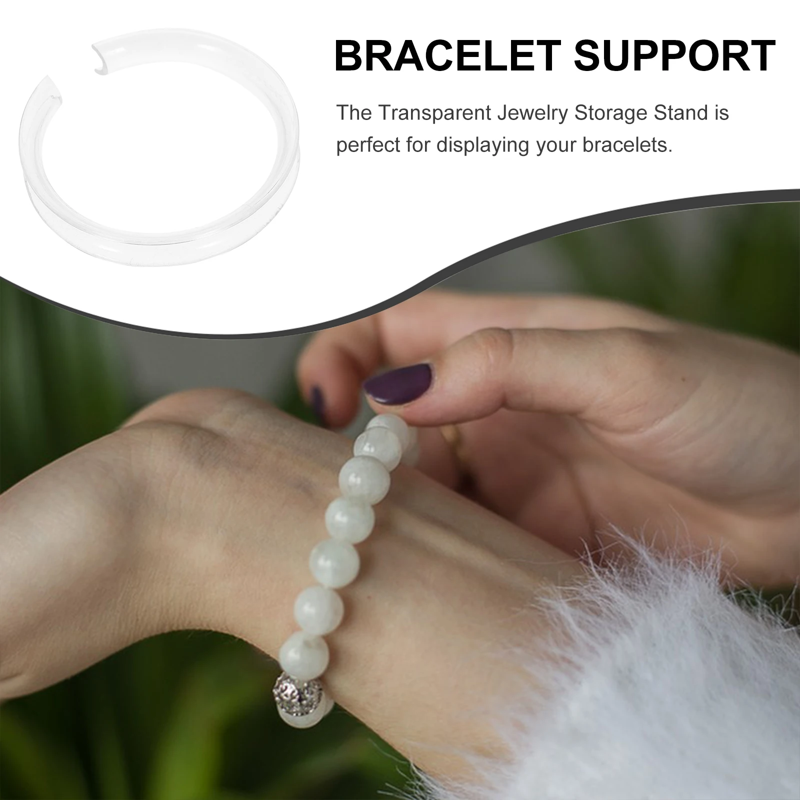 

20Pcs Jewelry Storage Stand Acrylic Bracelet Display Holder Clear Bangle Organizer Compact Table Decor Smooth Surface No