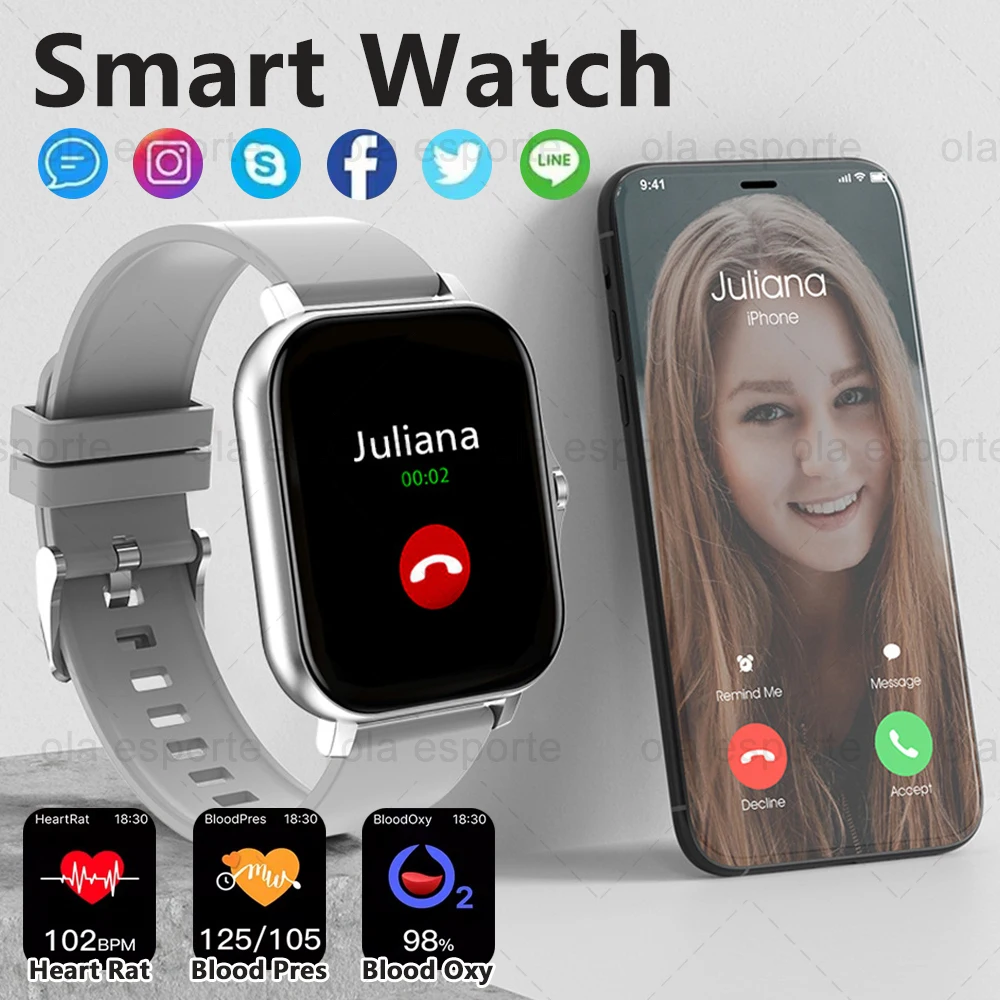 

Bluetooth Call Мужчины Женщины Смарт-часы AMOLED-экран Монитор здоровья кислорода в крови Смарт-часы Фитнес Спортивные часы IP68 Водонепроницаемые