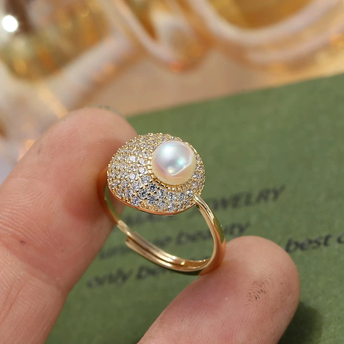 Wholesale S925 Sterling Silver Adjustable Ring Mount Settings Findings Mountings Accessory Parts for 6-7mm Pearls 5pcs/lot