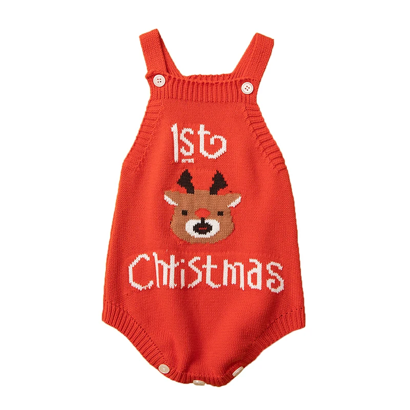 Spring Fall Baby Clothing Christmas Outfit Newborn Bodysuit Infant Girl Boy Clothes Cartoon Cute Knitted Jumpsuit Rompers BC269