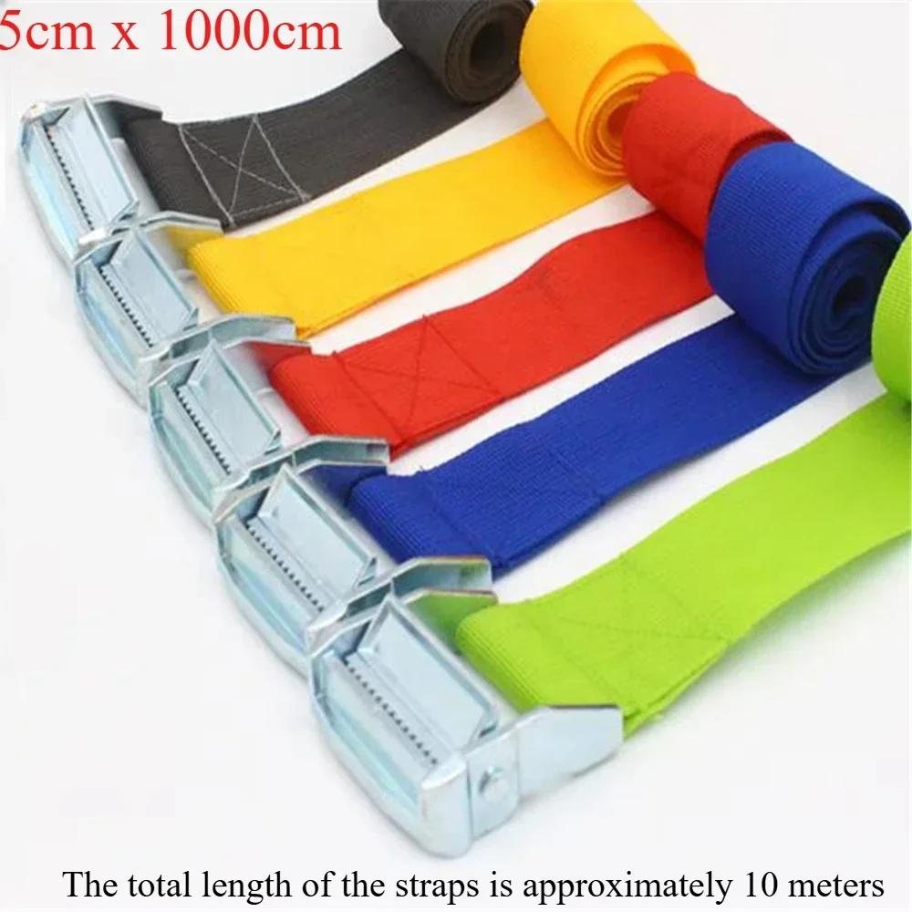 1pcs for 5CM Wide Buckle Webbing Tighten Tie Belts Binding Belt Cargo Card Board Belt Tightening Tensioner Fixing 10 Meters