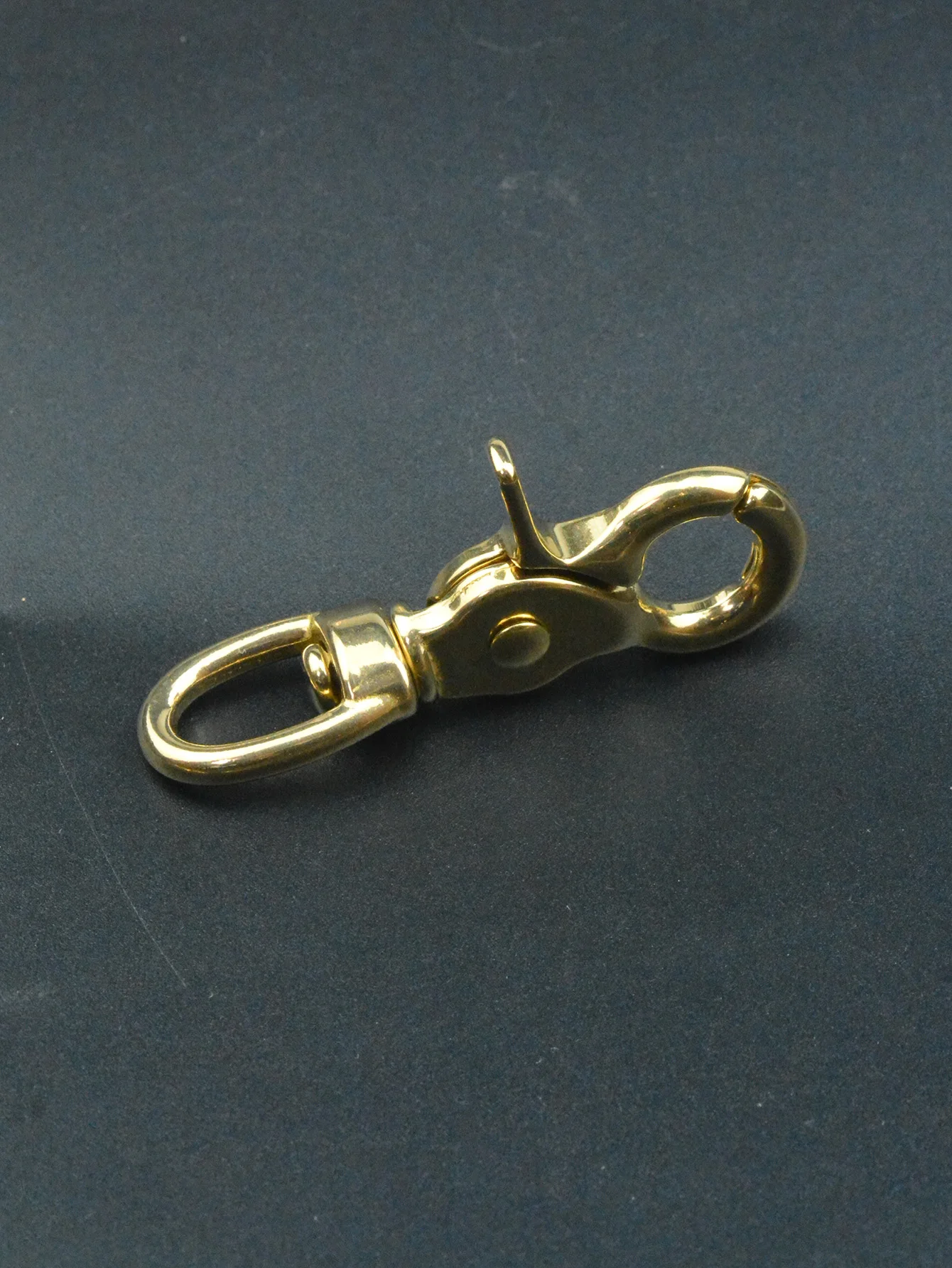 Solid Brass 2.6inch Swivel Trigger Snap Hooks Keychain lobster clasp with 0.5inch 12mm O ring leather DIY bag key straps chain