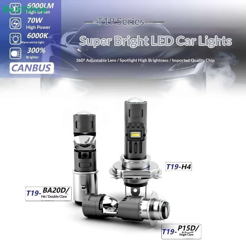 1PCS P15D H6M LED Motorcycle Light Yellow Hi Beam+White Lo Beam Conversion Kit For Motorbike ATV UTV Headlight 6000LM 9V-96V
