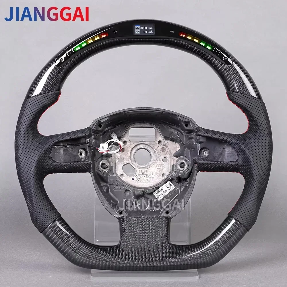 

LED Carbon Fiber Car Racing Wheel Steering Wheel For Audi S4 A5 2008 2009 2010 Models Steering Wheel