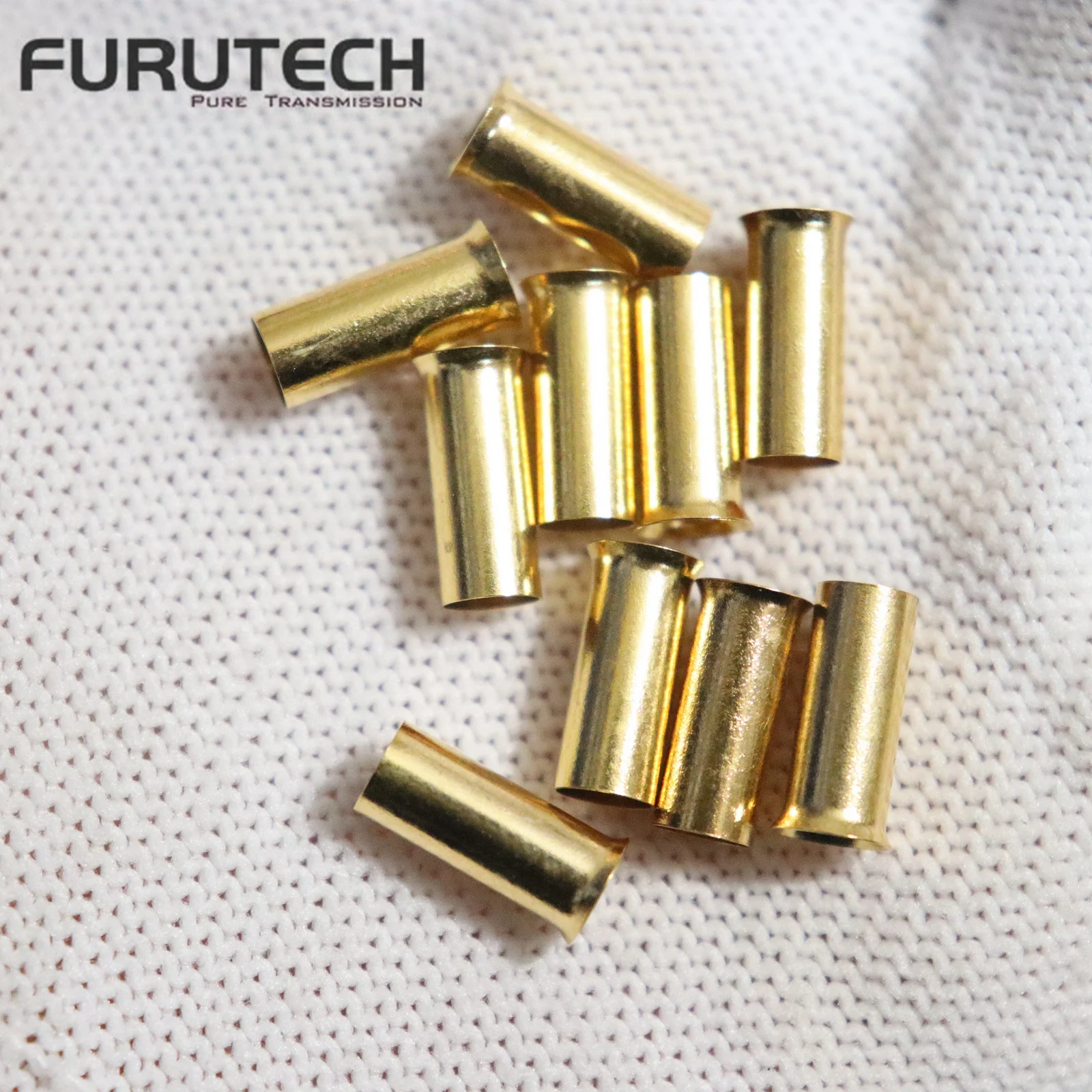 FURUTECH FP-GS 24k Gold plated non-magnetism α- Conductor audiophile audio pressure line gold tube terminal Harness Crimp Sleeve