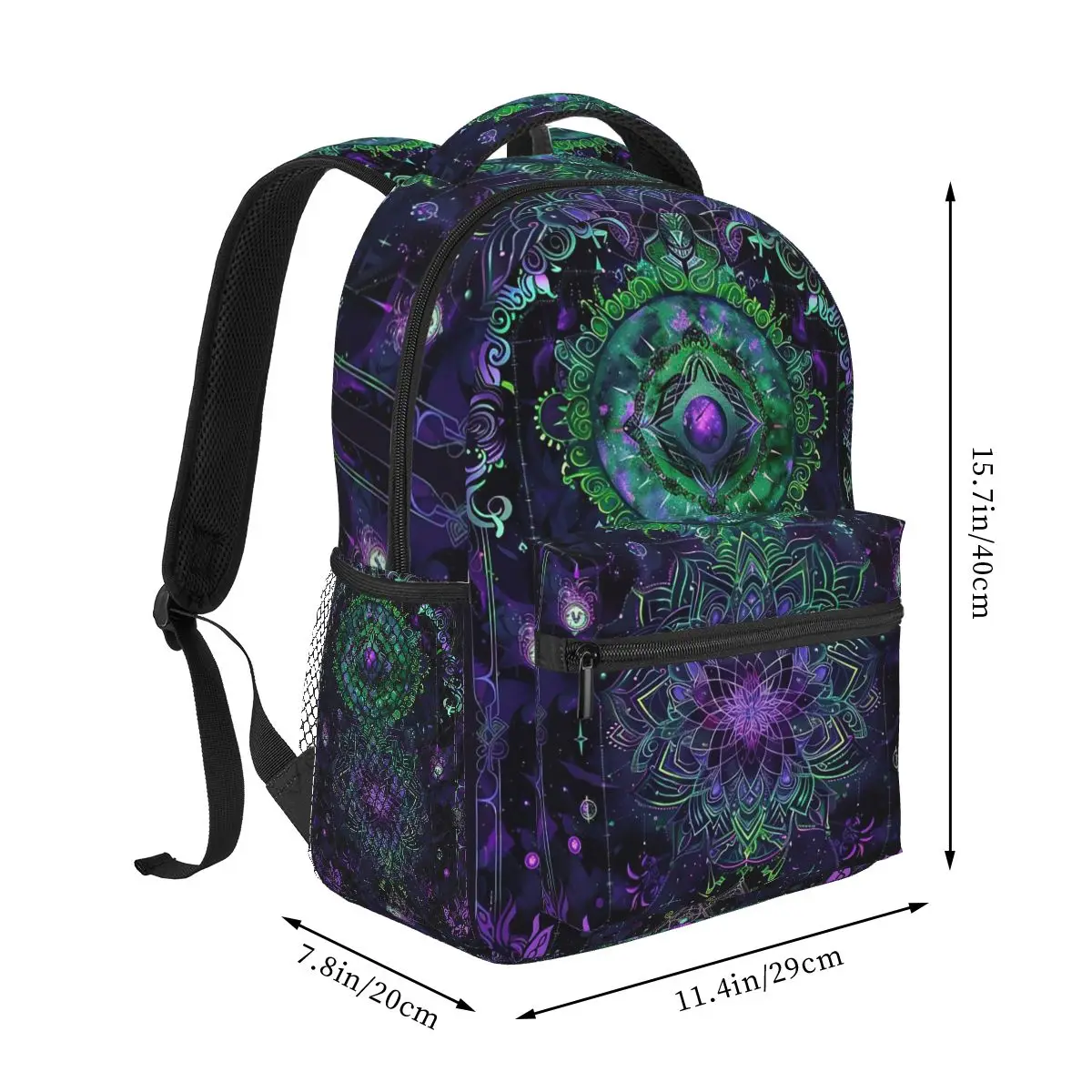Retro Celestial Neon Glow With Astrological Symbols And Starry Night Backpack BookBag Kids School Bag Computer Shoulder Bags