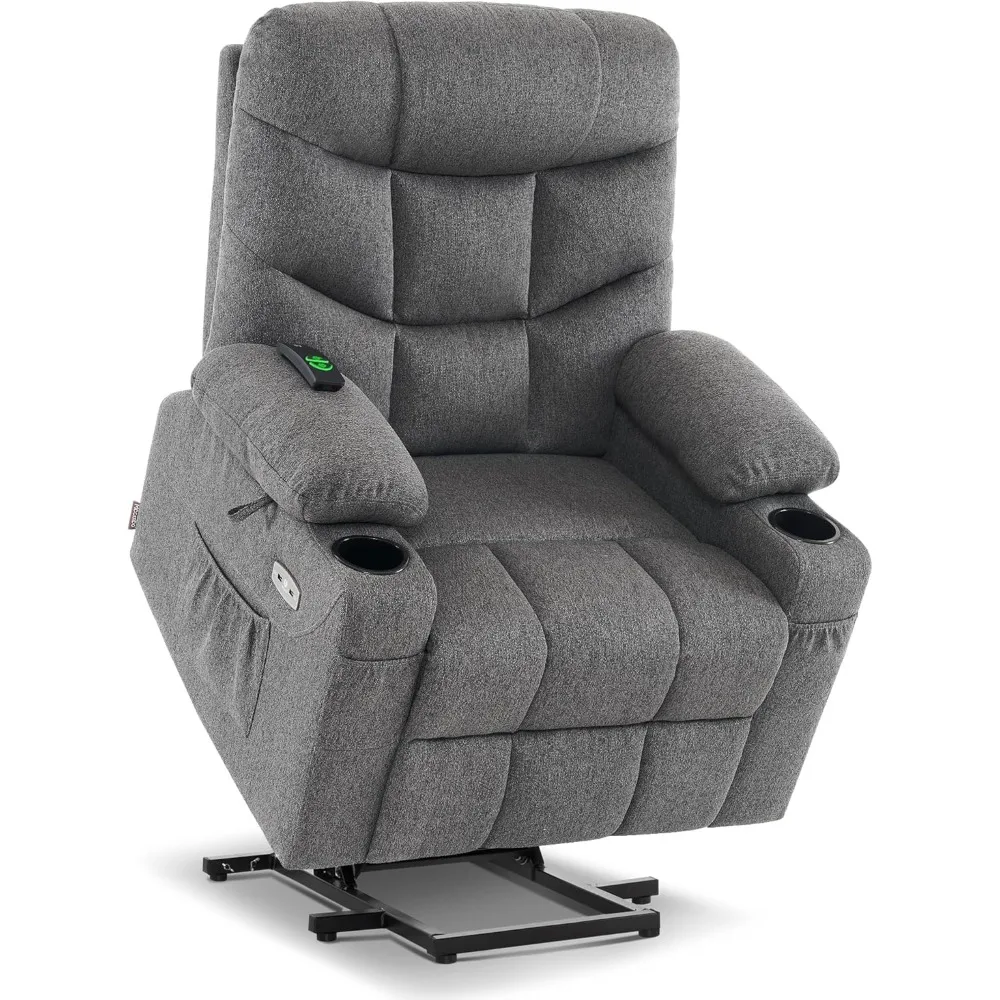 

Power Lift Recliner Chair with Extended Footrest for Elderly People, Fabric 7287