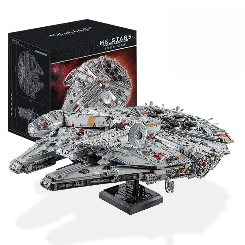 

2025 new product DIY Creative Bear Millennium Ship Falcon Building Block Kit Interstellar Spaceship Star Adult Difficult Buildin