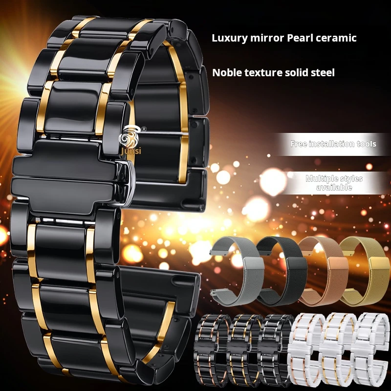 

Quick Ceramic Metal Strap for Huawei Watch GT5 Pro 46mm GT 5 4 3 2 Samsung Galaxy 6 5 Pro 3 20mm 22mm Stainless steel Watchband