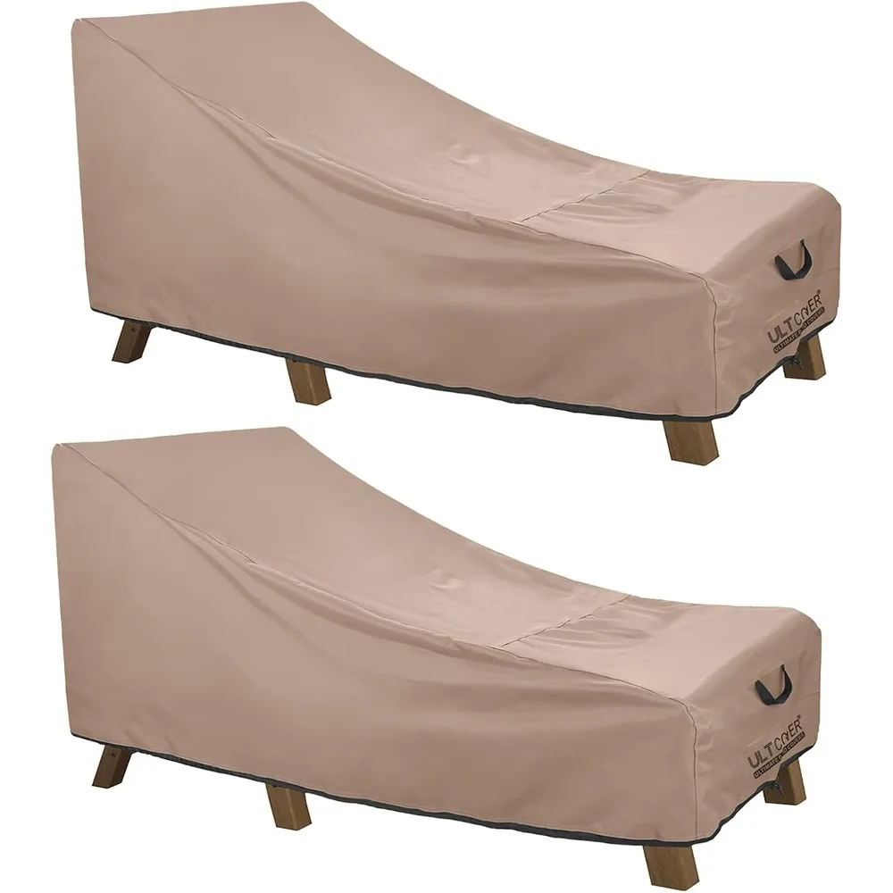 

Heavy-Duty Waterproof Outdoor Chaise Lounge Chair Covers, 2-Pack, 72L x 28W x 30H