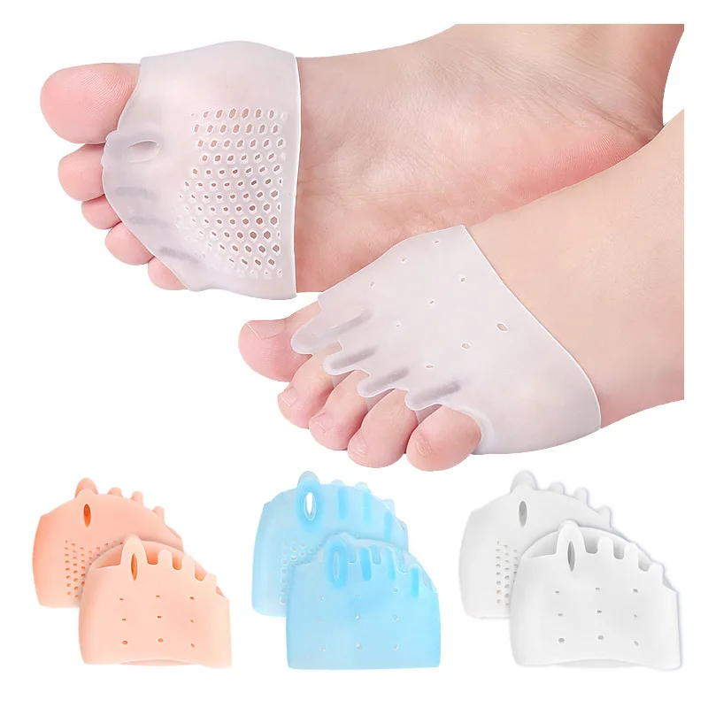 2 Stück = 1 Paar Silikon Vorfuß polster Gel Einlegesohlen Pads Zehen Separator Kissen Kissen Schmerz linderung Einlegesohlen Finger Zehen Valgus Korrektor