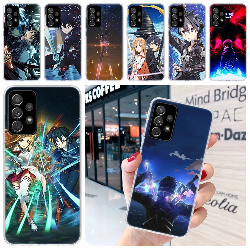 Sword Art Online Kirito Asuna Soft Phone Case for Samsung Galaxy A51 A50S A41 A31 A21S A11 A71 A70 A40 A30S A20E A10 A6 A7 A8 +