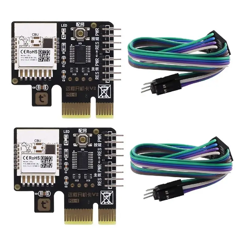 A23F-2Pcs Tuya Wifi PC Computer Power Switch Desktop Computer Remote Boot Startup Card Telecommuting PICE MINI Card
