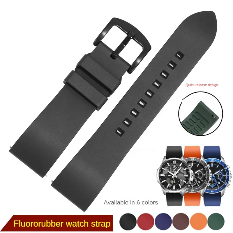 Replace PRW-6600Y/PRW-60/EFR-303/PRG-650 Series Fluororubber Waterproof Watch Strap With 19/20/21/22/23/24mm Flat Interface.