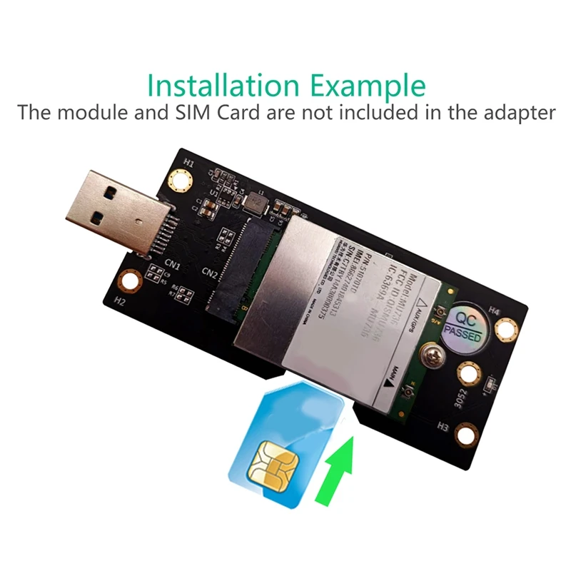 1Set modulo NGFF a SIM con modulo USB 3.0 3G/4G/5G a USB 3.0 con Slot per scheda SIM scheda adattatore portatile modulo Slot per scheda verde