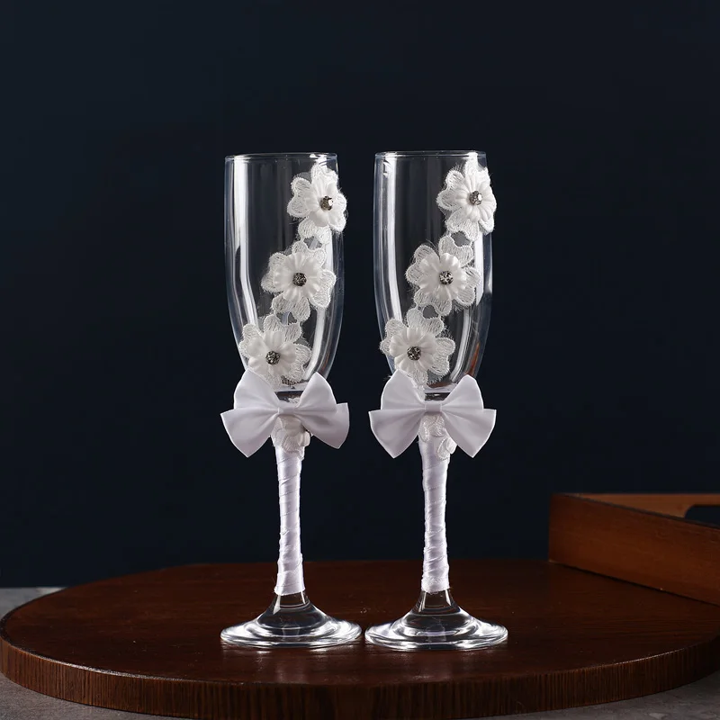 

Luxury Crystal Champagne Glasses - Sparkling Wedding Toast Cups for Bridal Shower & Celebration