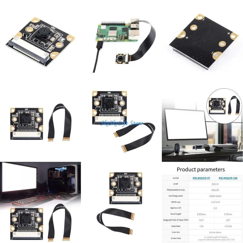 

E65E Advanced 8 Million Pixel Camera Module for RPI5 Pi5-IMX219-77/ Pi5-IMX219-120