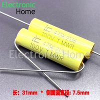 5PCS/LOT CBB MKP MWR 4.7uf 475 4u7 100v axial audio infinite film capacitor 31x7.5MM