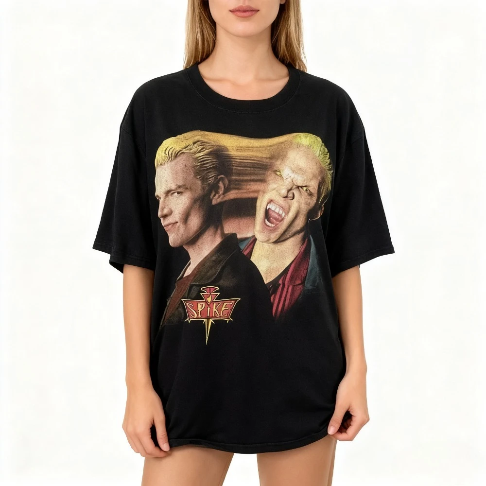بافي مصاص الدماء القاتل سبايك تي شيرت سارة ميشيل جيلار قميص فيلم تلفزيوني ميرش قميص 90s ريترو شخصية تي شيرت #1