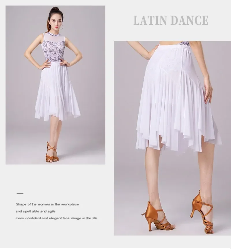 

Professional Dance Costume for Women,Premium Mesh Latin&Modern Dance Skirt,Skirt for Daily Training and Latin Dance Competition