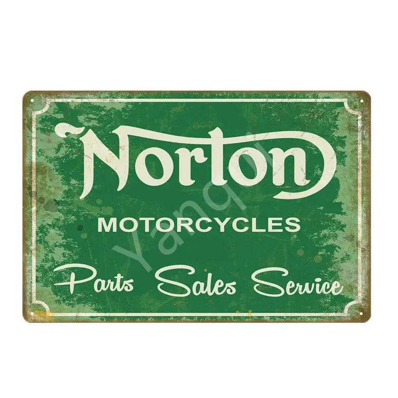 Retro Norton Motorcycle Decor Metal Poster Tin Signs For Pub Car Club Bar Garage Shop Home Decoration Wall Art Carft Gift YQZ084