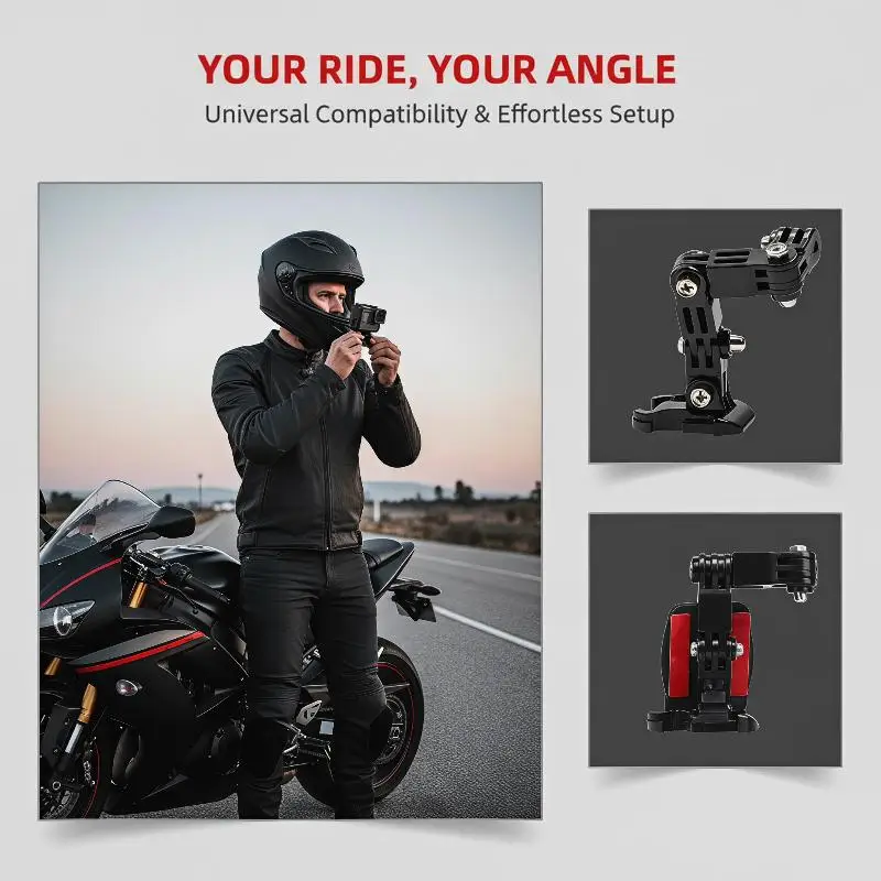 Motorcycle Helmet Chin Mount Kit Non-Slip Durable Bracket for  Hero 13 12 11 10 Off-Road Motocross Vlog Shooting