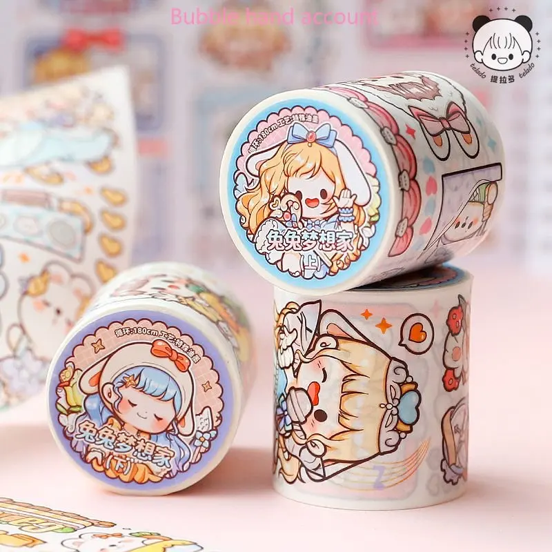 Telado Duo Duo Sauce Rabbit Dreamers 3m hand ledger tape whole roll cute hand ledger stickers Children's Day gift