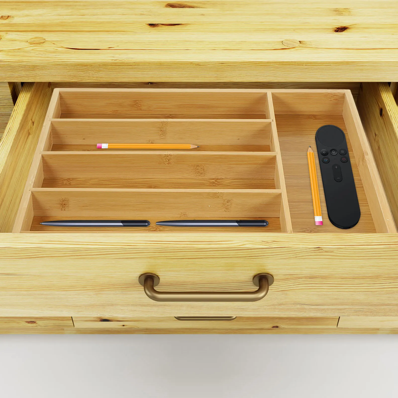 

Bamboo Storage Box Multi compartment Drawer ganizer Kitchen Silverware Utensil Tray Tableware Case Not Easy Broken Small Design