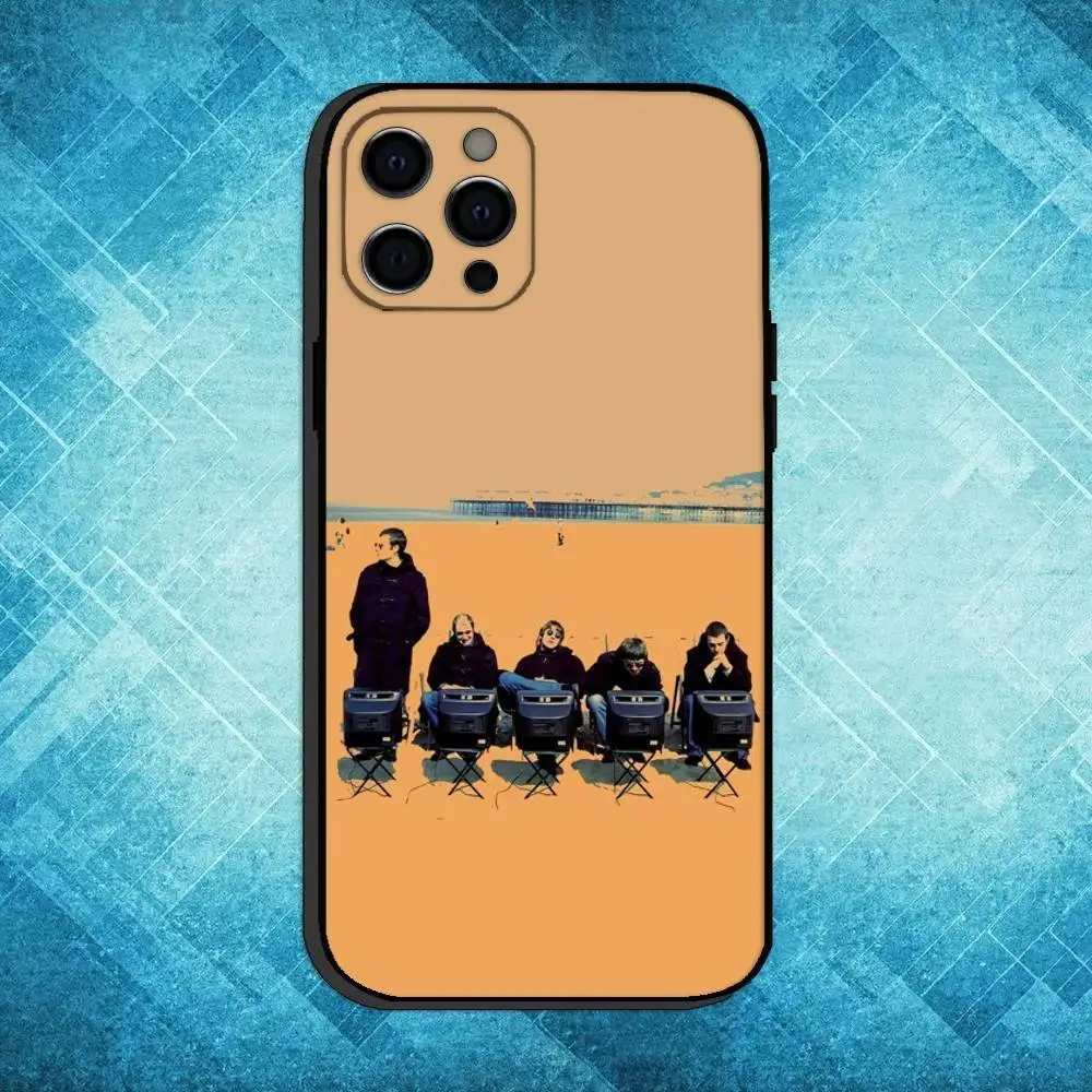 Custodia per telefono Rock Band O-Oasis per iPhone17,16,15,14,13,12,11 Plus,Pro Max Cover nera morbida