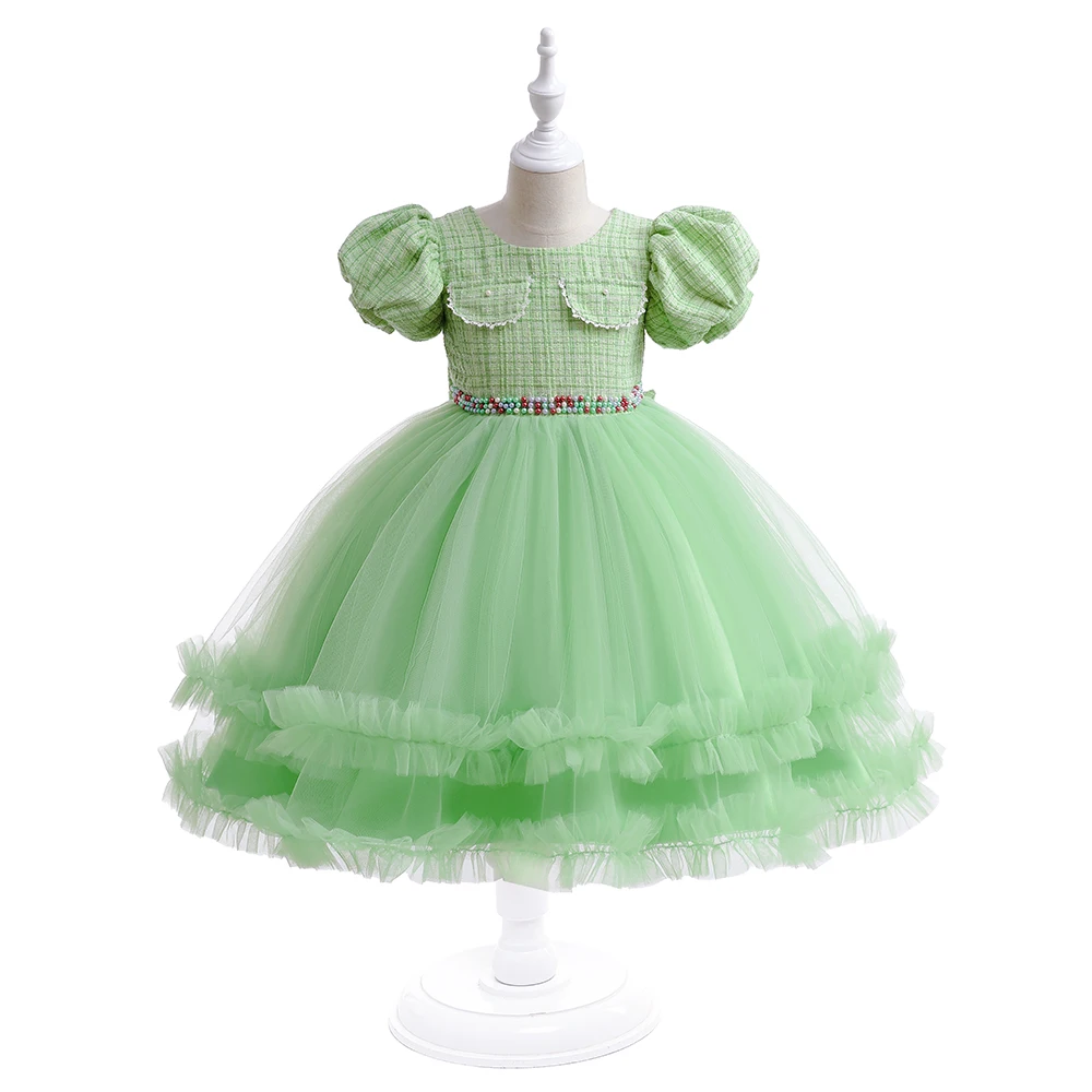 

MQATZ Baby Girl Clothes Sequined Bow Layer 1 Year Kids Tutu Newborn Christening Princess Toddler Birthday Children Summer Dress