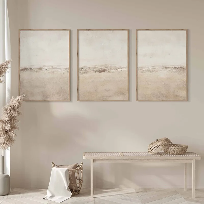 ملصقات ومطبوعات تجريدية بيج ، فن بسيط بسيط بسيط محايد على الطراز الاسكندنافي ، لوحة قماشية ، صورة جدارية لديكور غرفة المعيشة #2
