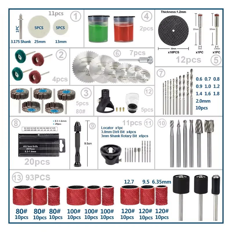 XCAN Rotary Tool Accessories For Sanding Polishing Grinding Tool Abrasive Tools Wood Metal Engraving For Dremel Accessories