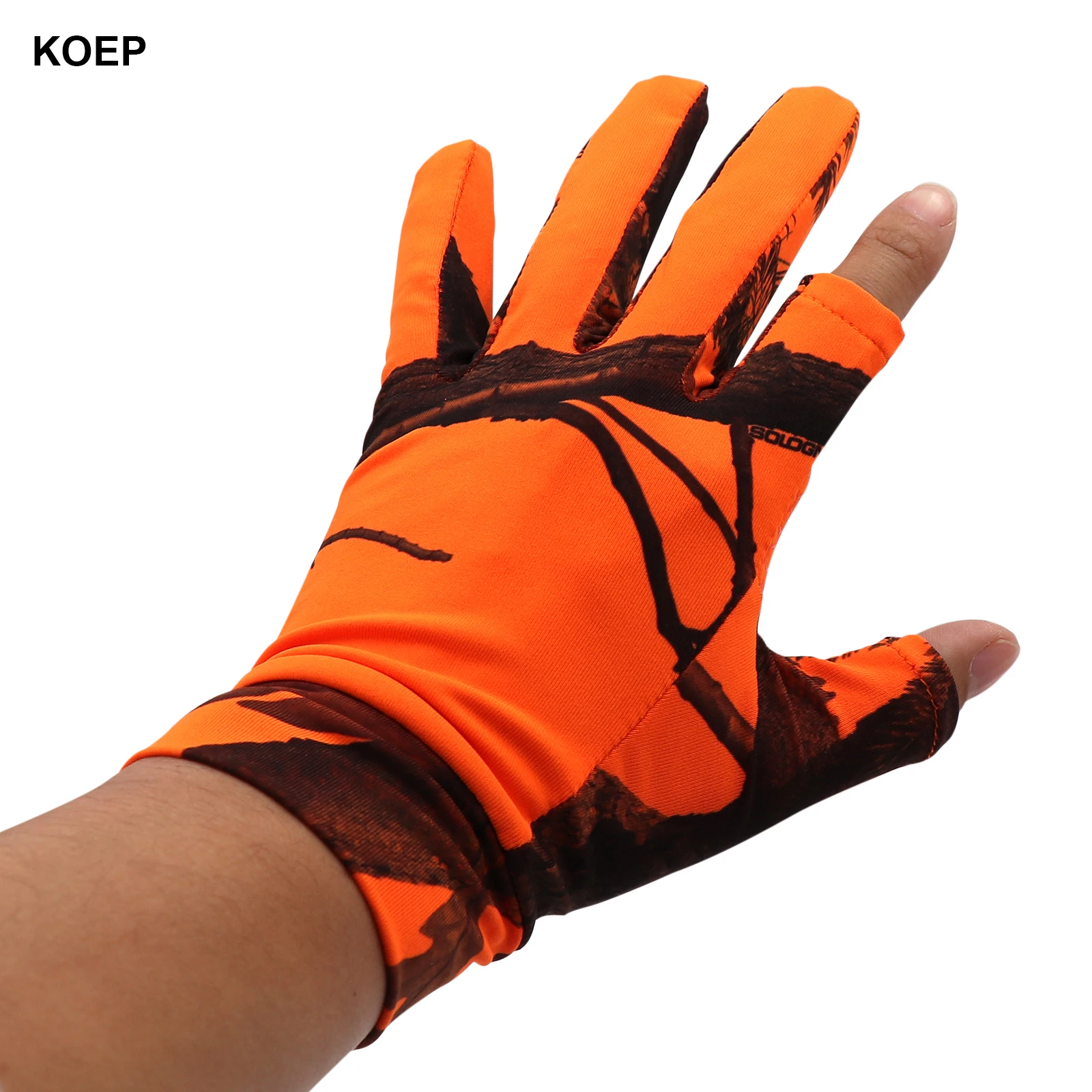 KOEP CAMO Hunting Fishing Gloves Women Men Universal Anti-slip Gloves 2 Cut Fingers Outdoor Angling