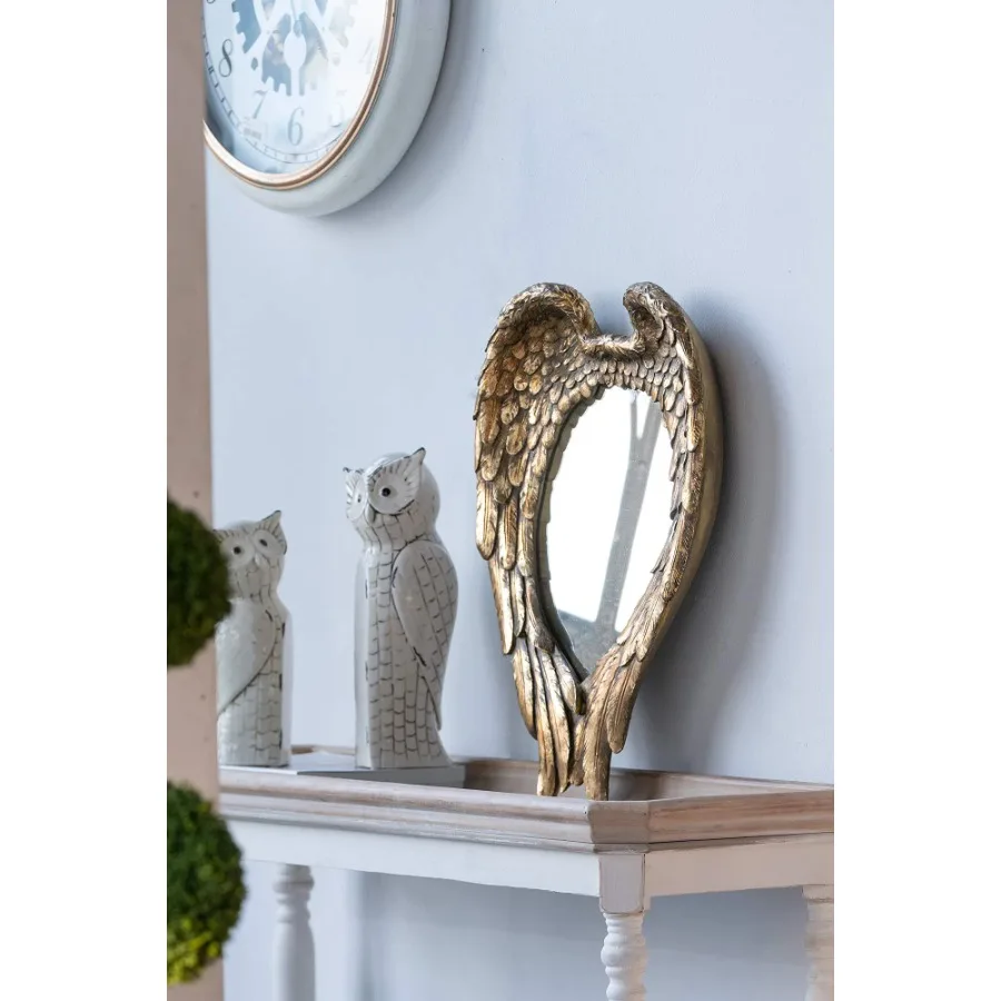 22" x 16" Golden Wing Accent Mirror Wall Mirror for Living Room Entryway Bedroom Foyer Office