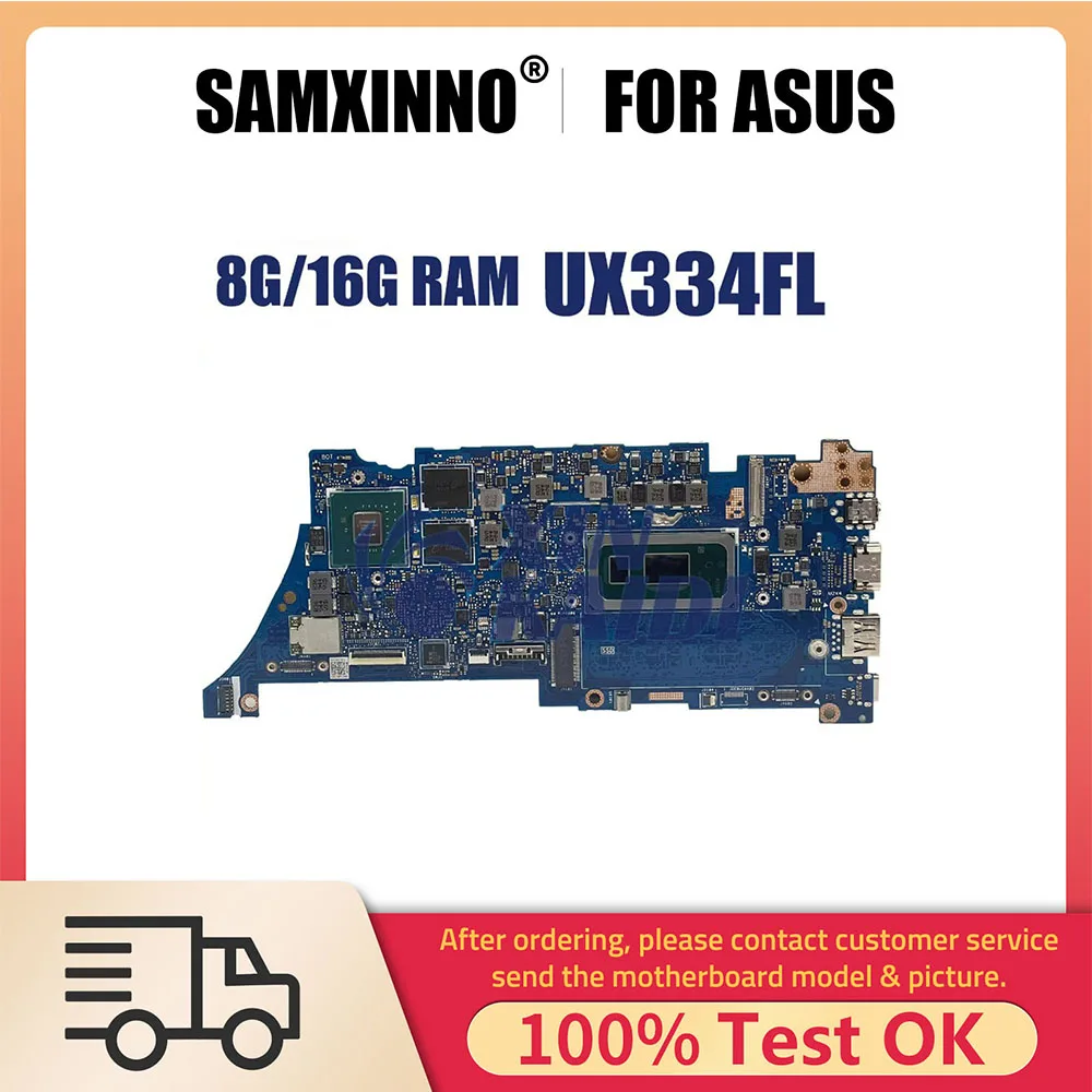 

Notebook Mainboard For ASUS UX334FL UX434FL UX334FA UX334FLC UX434FLC Laptop Motherboard I5-I7-8th 10th Gen 8G 16G RAM