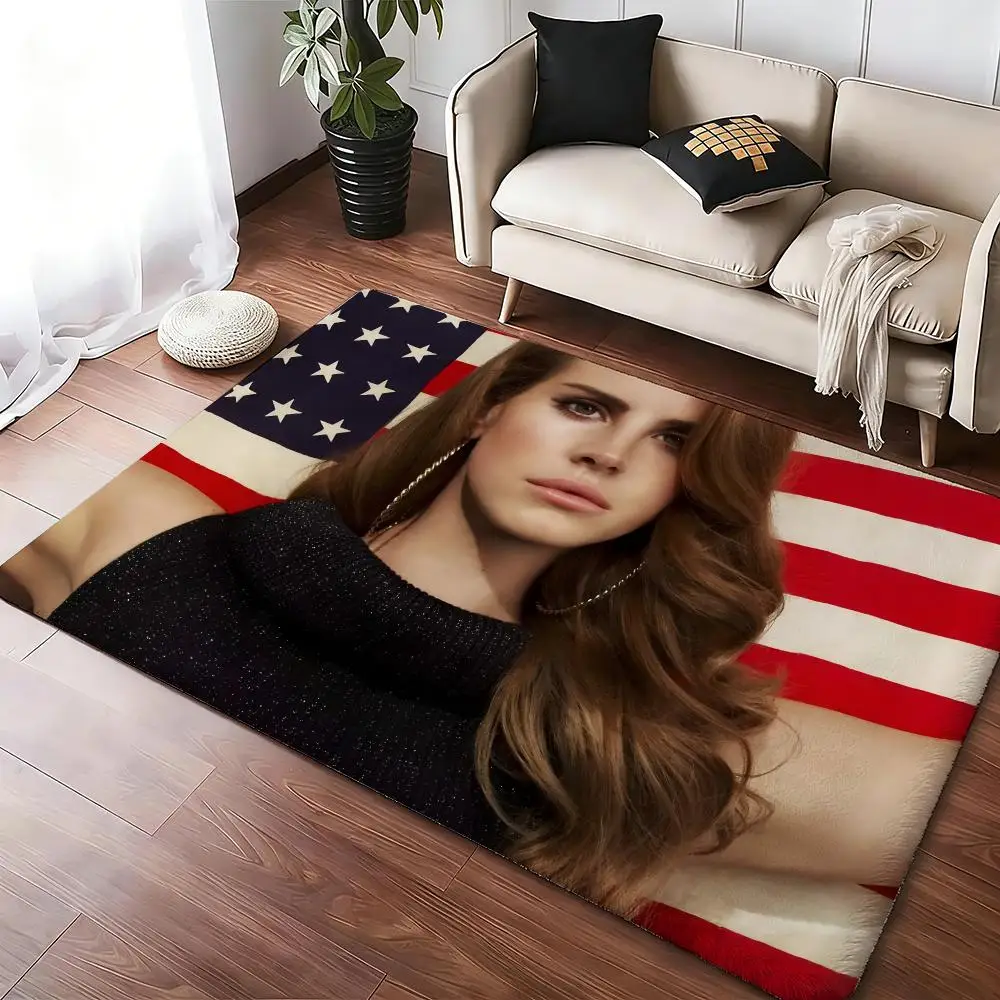 Classic Singer L-Lana Del R-Rey Floor Mat Soft Thickened Absorbent Non-Slip Bedroom Living Room Door Mat Home Decor Flannel Rugs