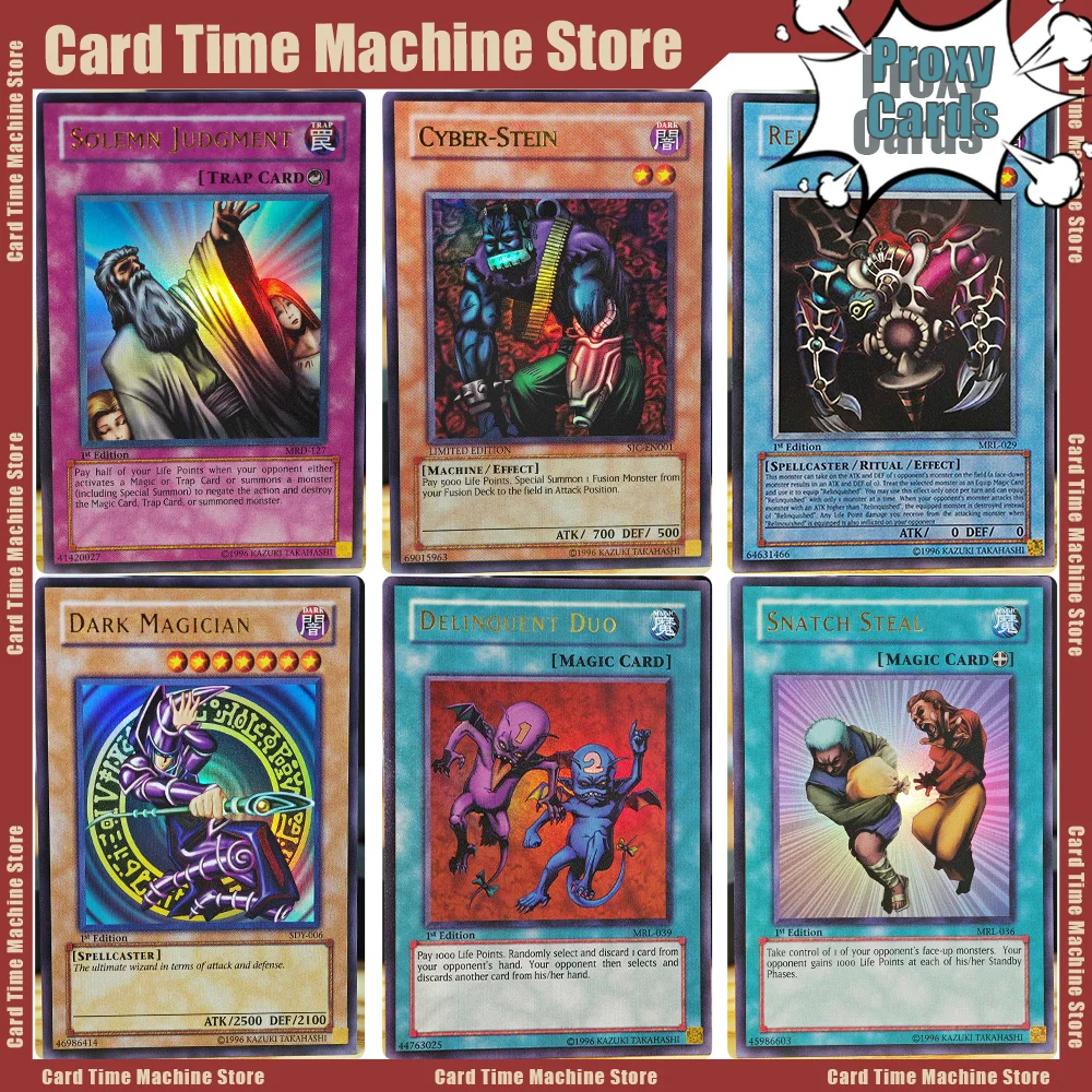 YuGiOh! Foil QCSCR Game Gold Cards Proxy YGO Magic Jammer Barrel Dragon HoRn of Hwavfn Mirror Force Collectible Cards Gifts