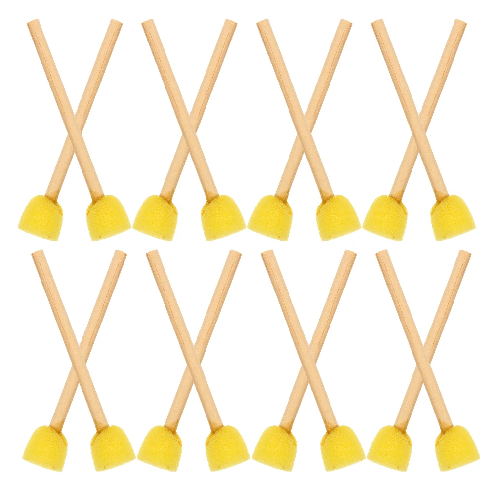 

20 Pcs Sponges Foam Painting Brushes 's Craft Supplies Tools Art Yellow
