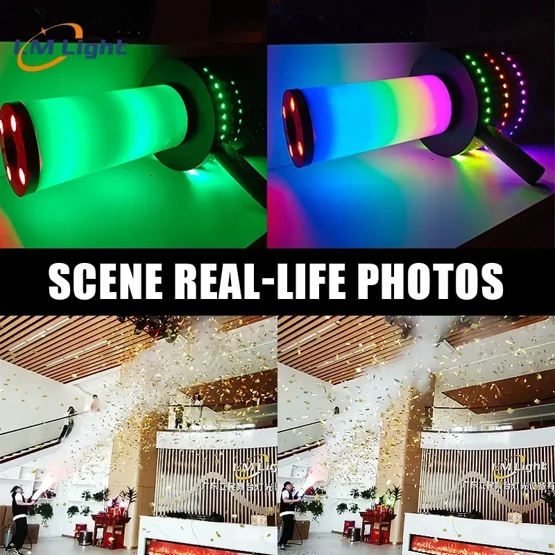 2025/LM factory wholesale stage equipment RGB LED CO2 confetti  for wedding party DJ disco handhold CO2 confetti Jet