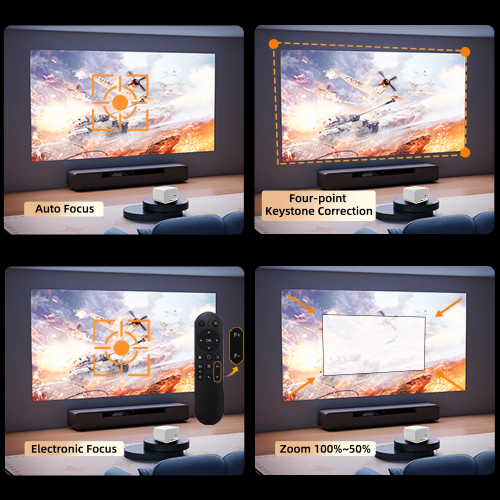 Proyektor Mini Android Portabel 4K H5 Pro Proyektor HD 4k 1080p Home Theater TV Android Proyektor Video 4K Projecteur