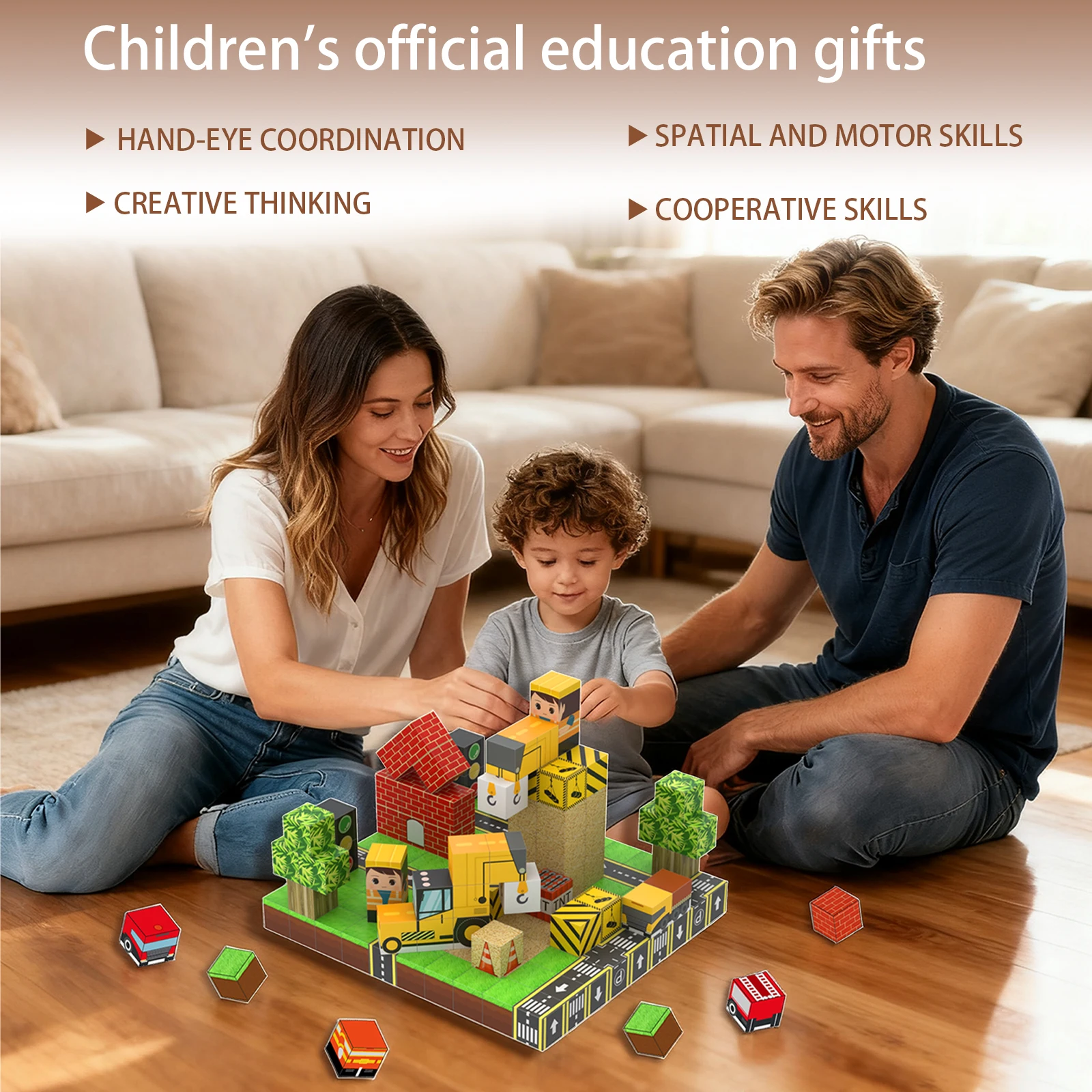 لعبة التراص الحسية لبنات البناء المغناطيسية من Urban City لهدايا أعياد ميلاد الأطفال مكعب مكعب مع مبنى مغناطيسي
