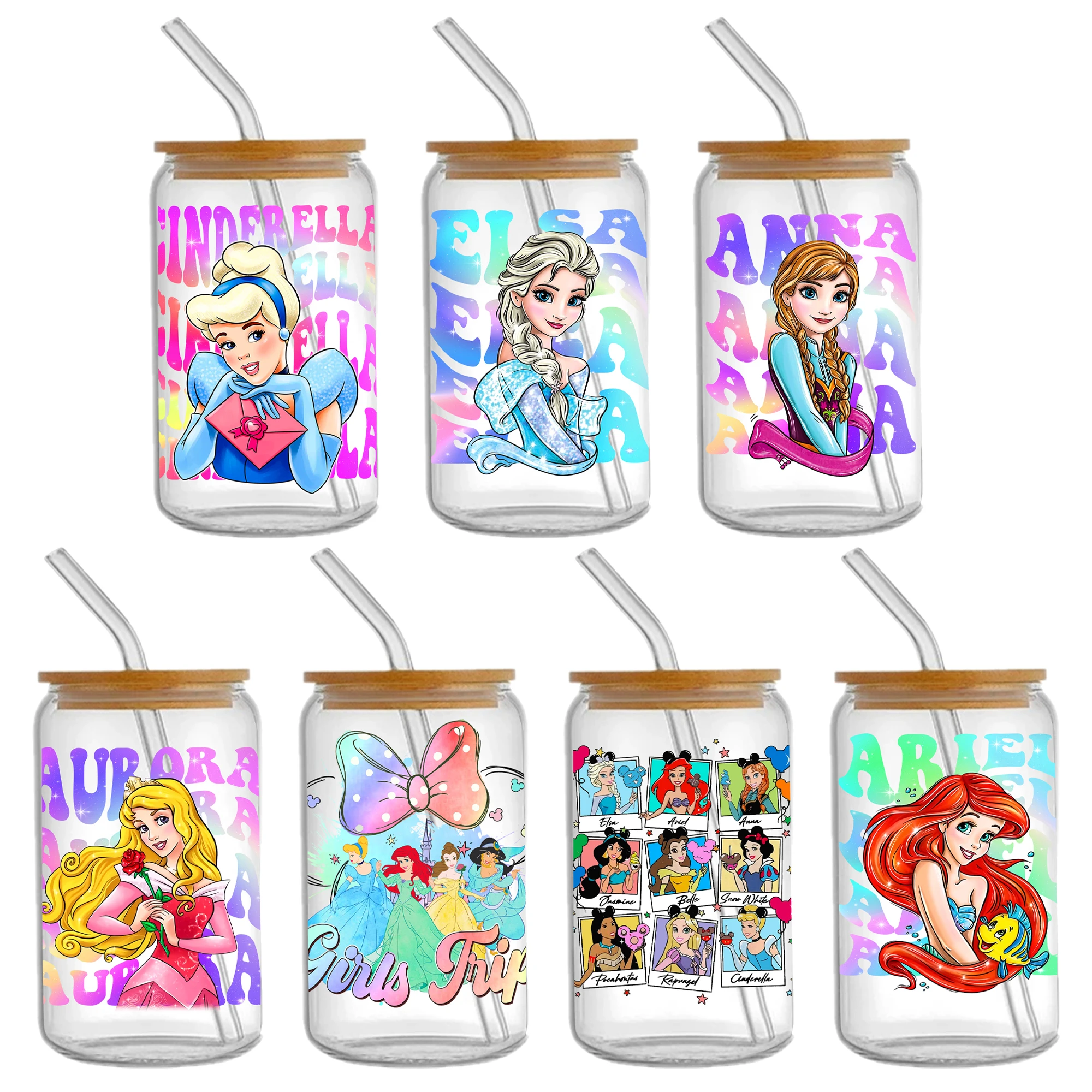 Disney Princess Villains DTF Sticker Cups Cool Personalize UV Wrap Transfer Sticker Custom Labels DIY Selfadhesive Waterproof