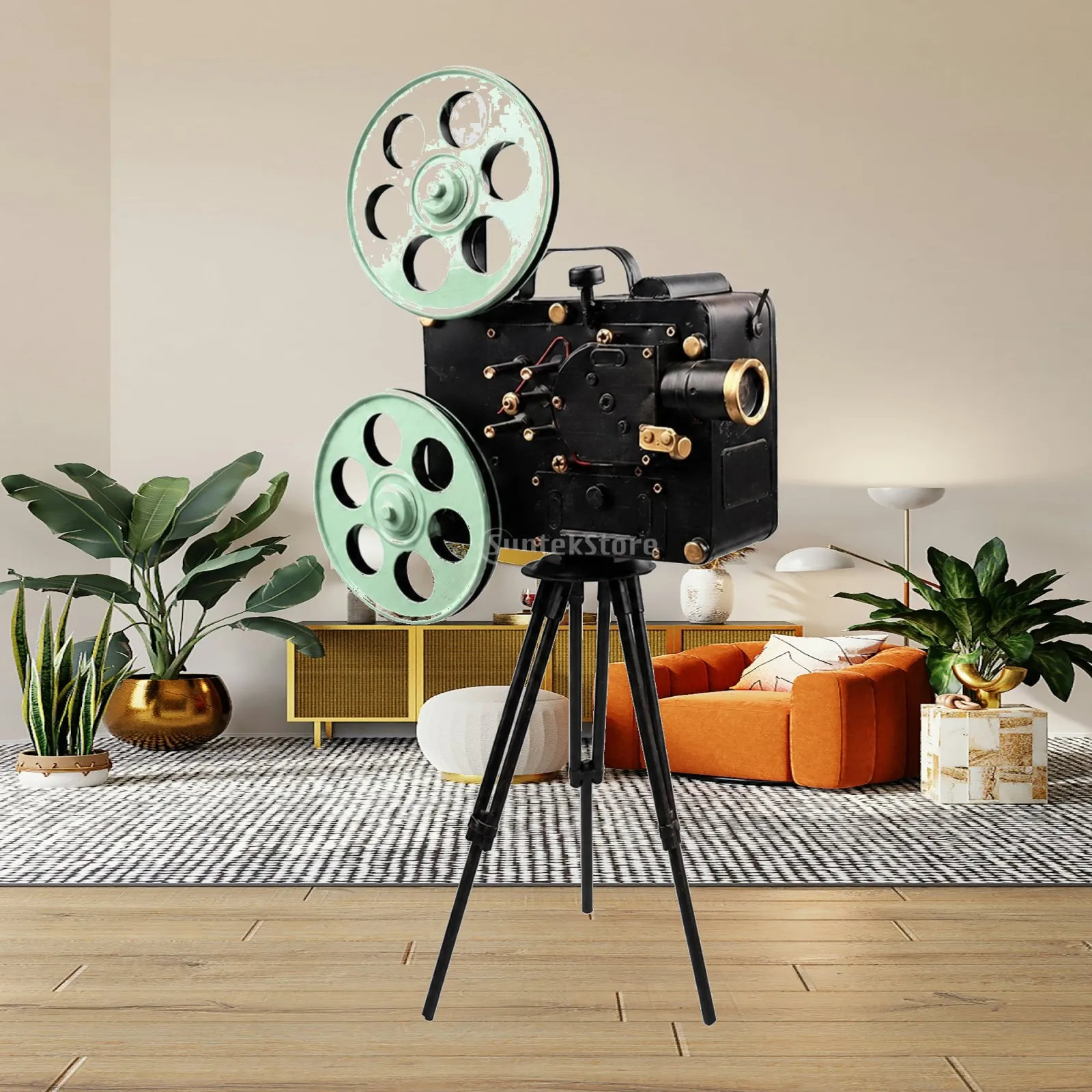 Retro Cinema Projector Tinplate Art Model Classic Film Machine Decor Vintage Style Desk Display for Office