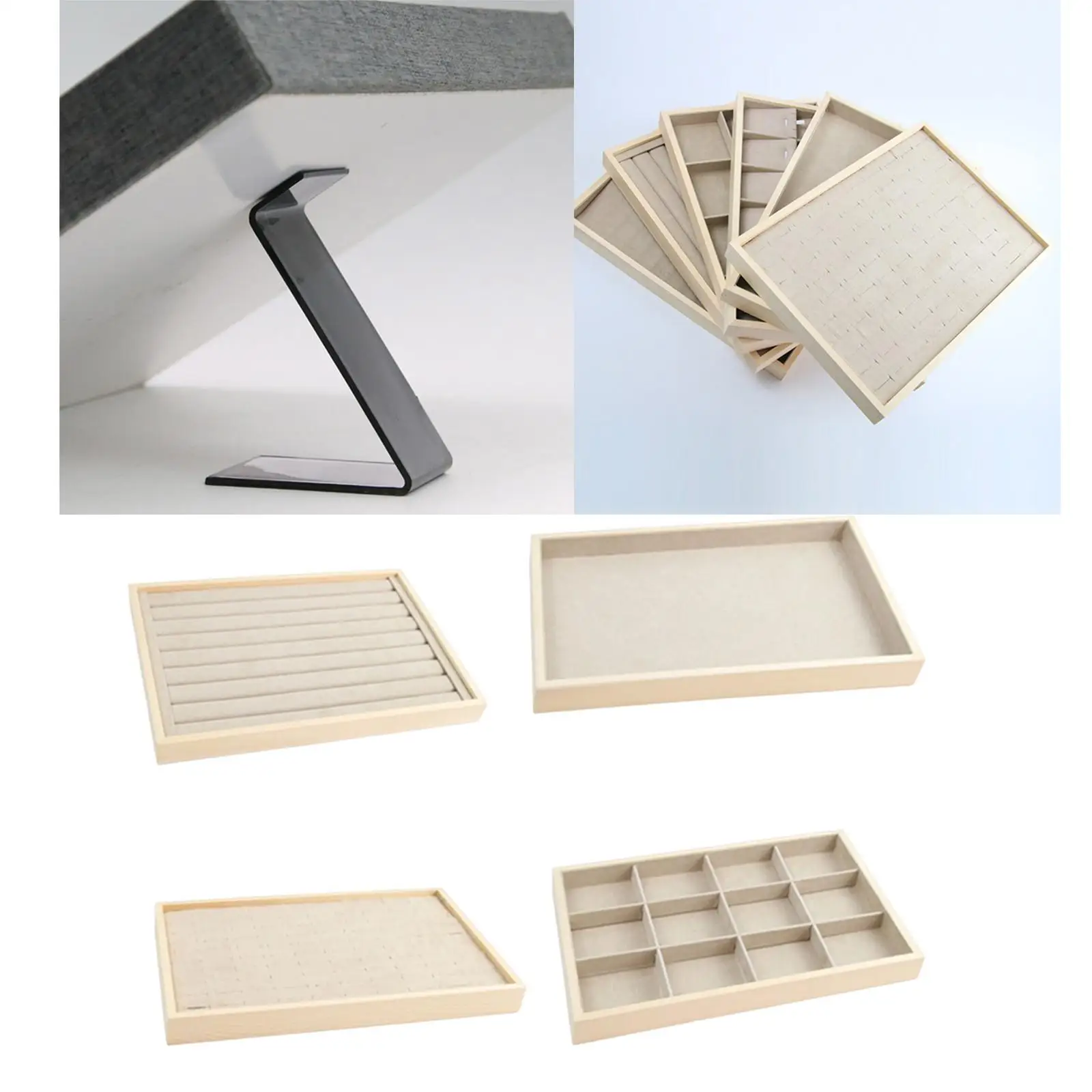 

Wooden Tray for Jewelry Storage and Display of Necklaces, Bracelets, and Rings