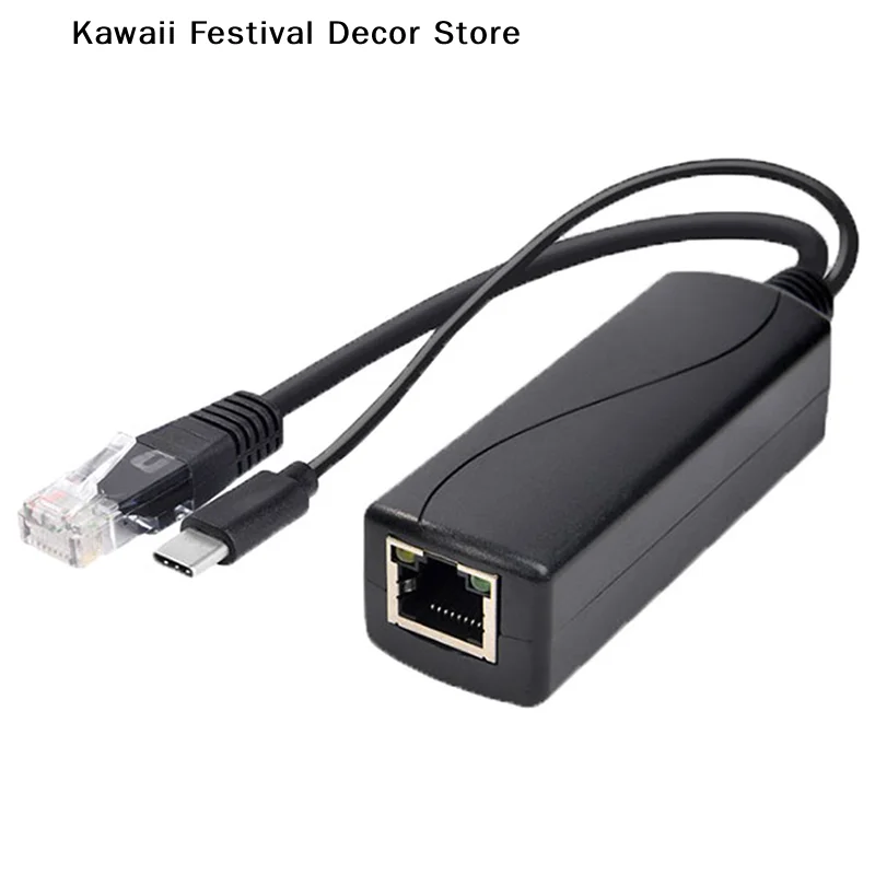 【K】POE Splitter 48V To 5V 12V Micro USB Type-C BarrelJack Power Supply for  for Hikvision for Bobcat for Raspberry Pi
