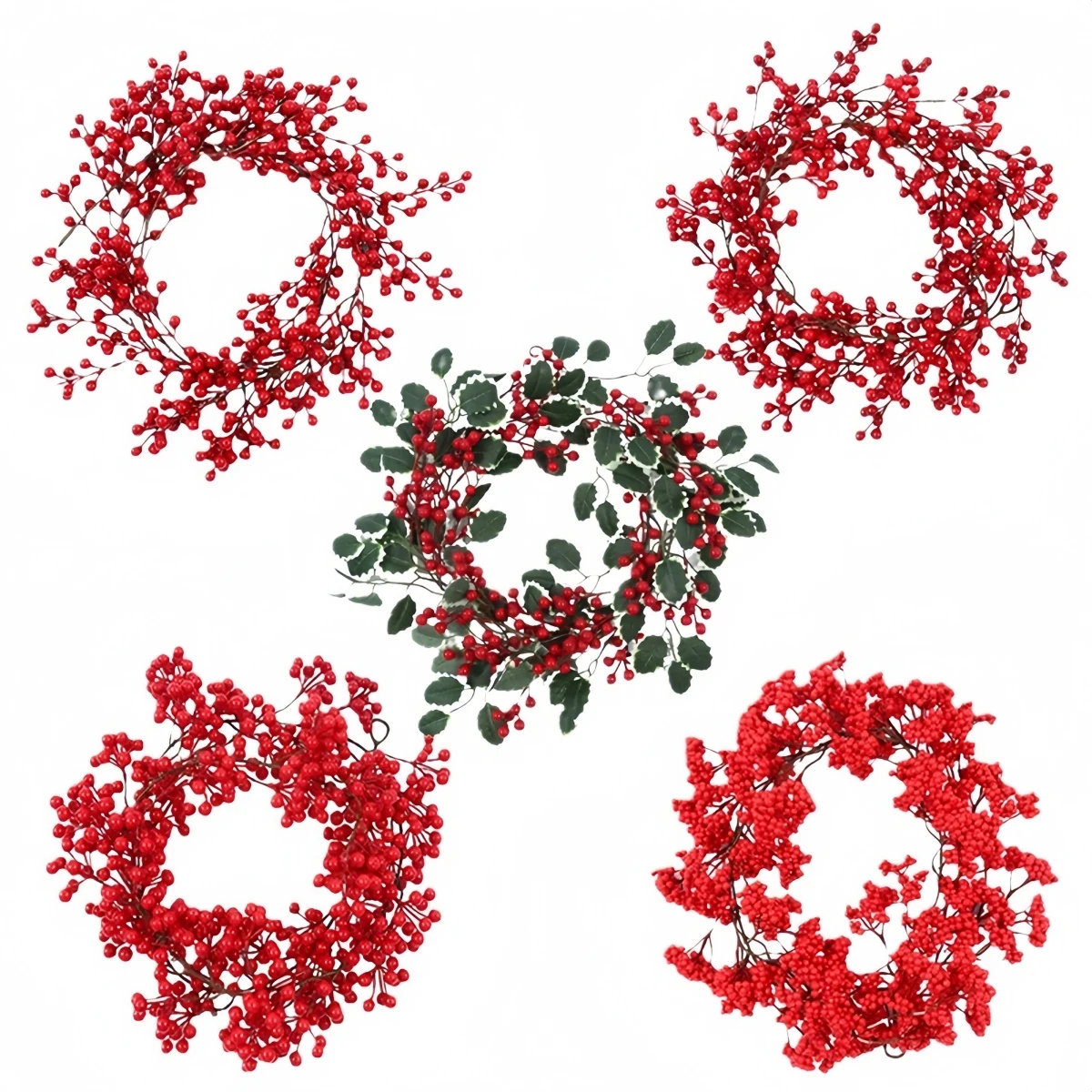200cm Christmas Garland Red Berry Vine Artificial Plants DIY Hanging Wreath Xmas Tree Home Decoration Wedding Ornaments