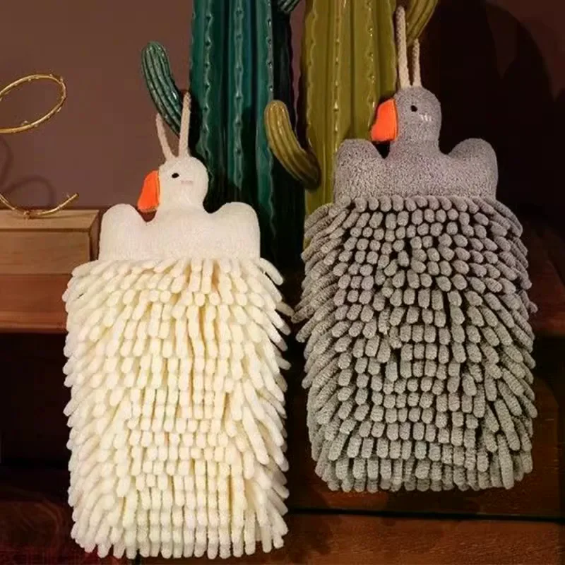 منشفة يد للأطفال من أوزة سميكة من قماش الشنيل الكرتوني معلقة للمطبخ والحمام وغسل منشفة تجفيف لطيفة على الحائط