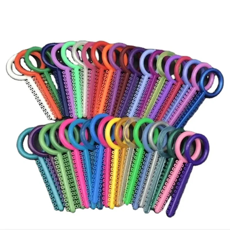 

1040Pcs/Pack Colorful Dental Orthodontic Braces Dentistry Elastic Rubber Bands Ring Ortho Elastomeric Materials Ligating Teeth