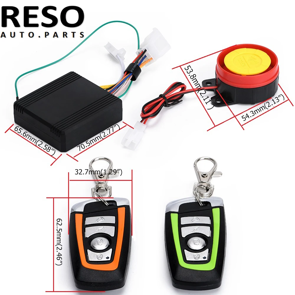 

RESO Universal Anti-Theft Security Alarm System Engine Start Scooter Motorcycle Remote Control Key