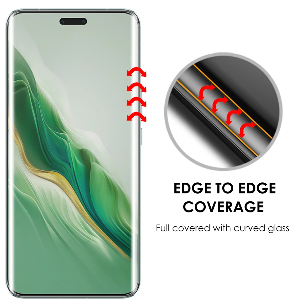 Akcoo Magic6 Pro Screen Protector Edge to Edge Coverage UV Tempered Glass Film for Honor Magic 6 Pro 5G Screenguard 9H hardness